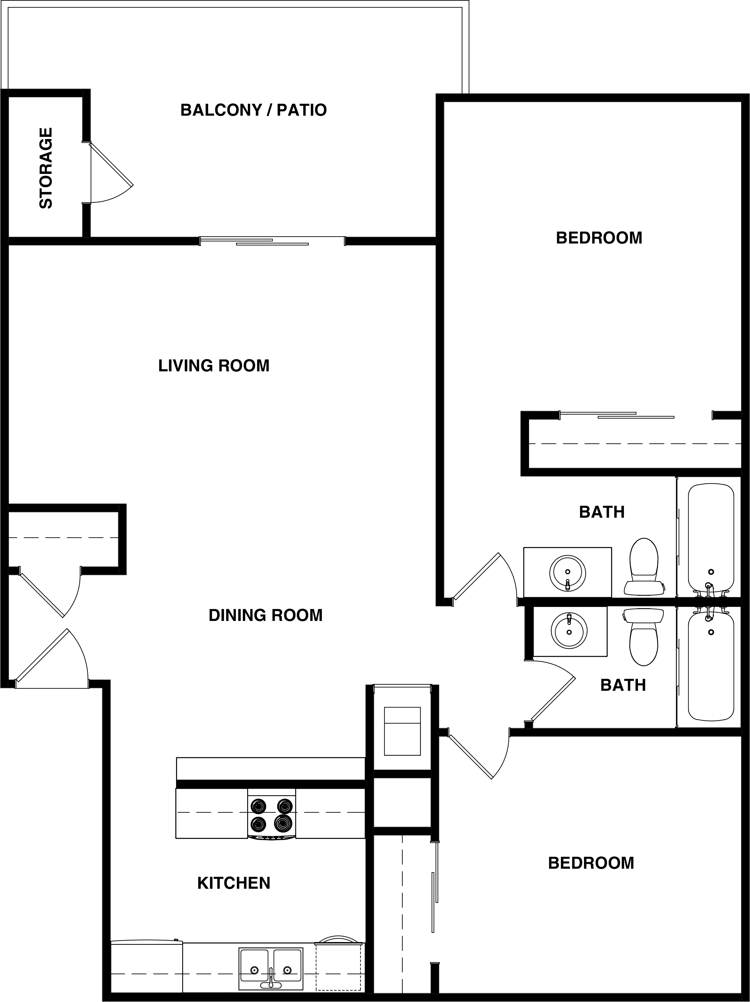 Grande Apartments: Two Bedrooms, Two Bathrooms